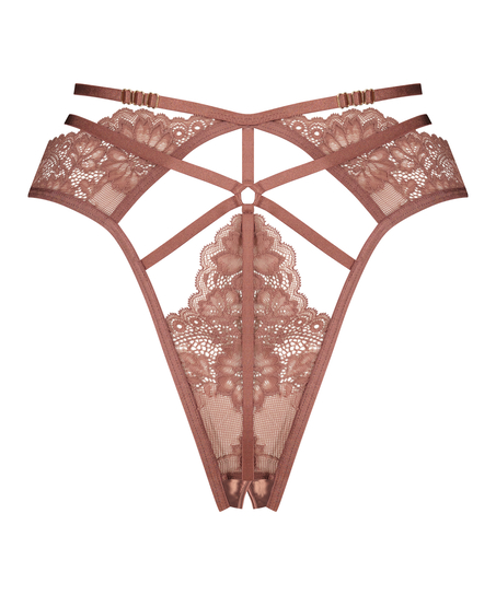 Slip brésilien à entrejambe ouvert Roxanne, Violet