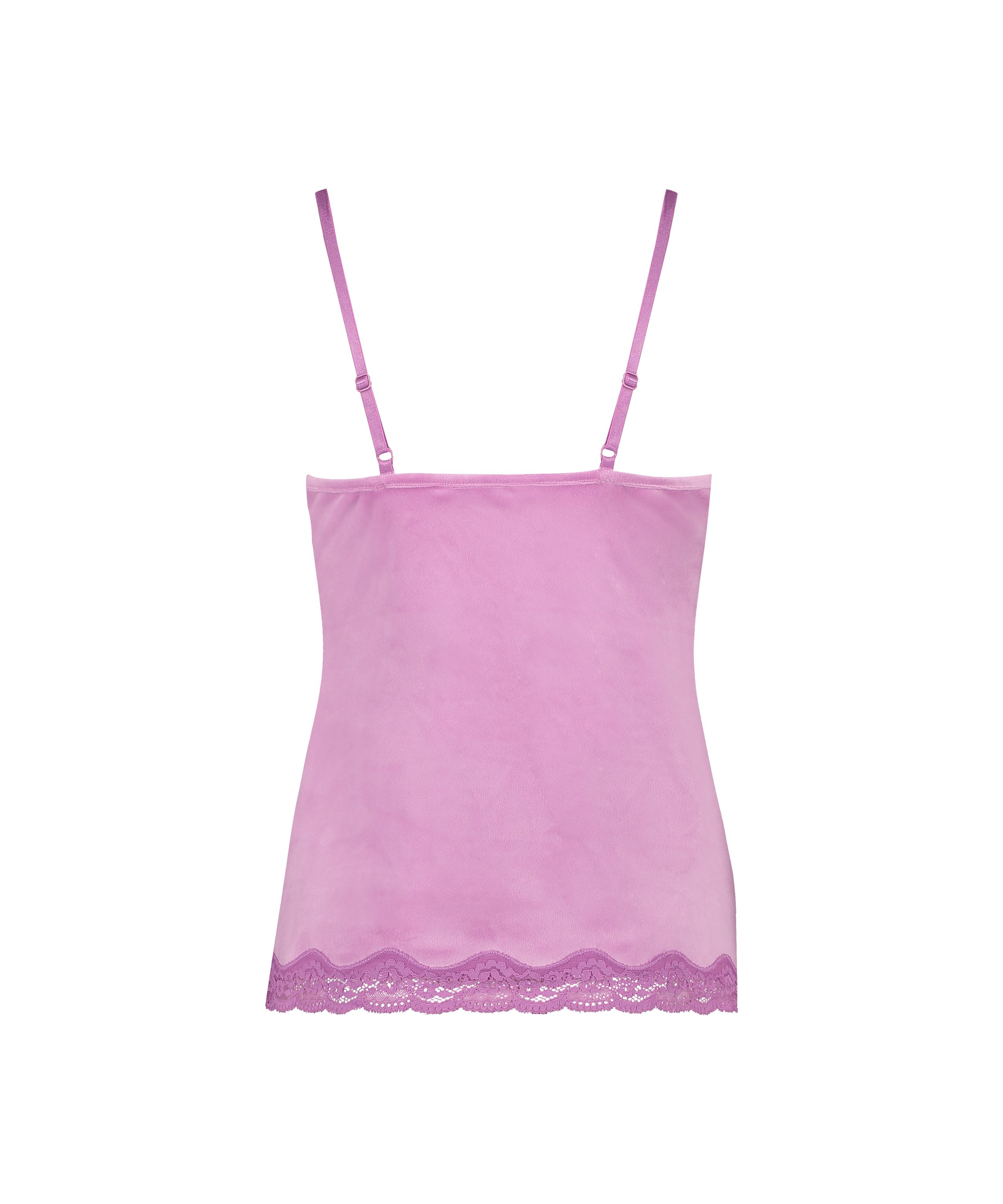 Camisole velours Dentelle, Rose, main