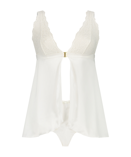 Babydoll Satin Mariah, Blanc