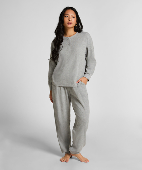 Haut gaufre Henley, Gris
