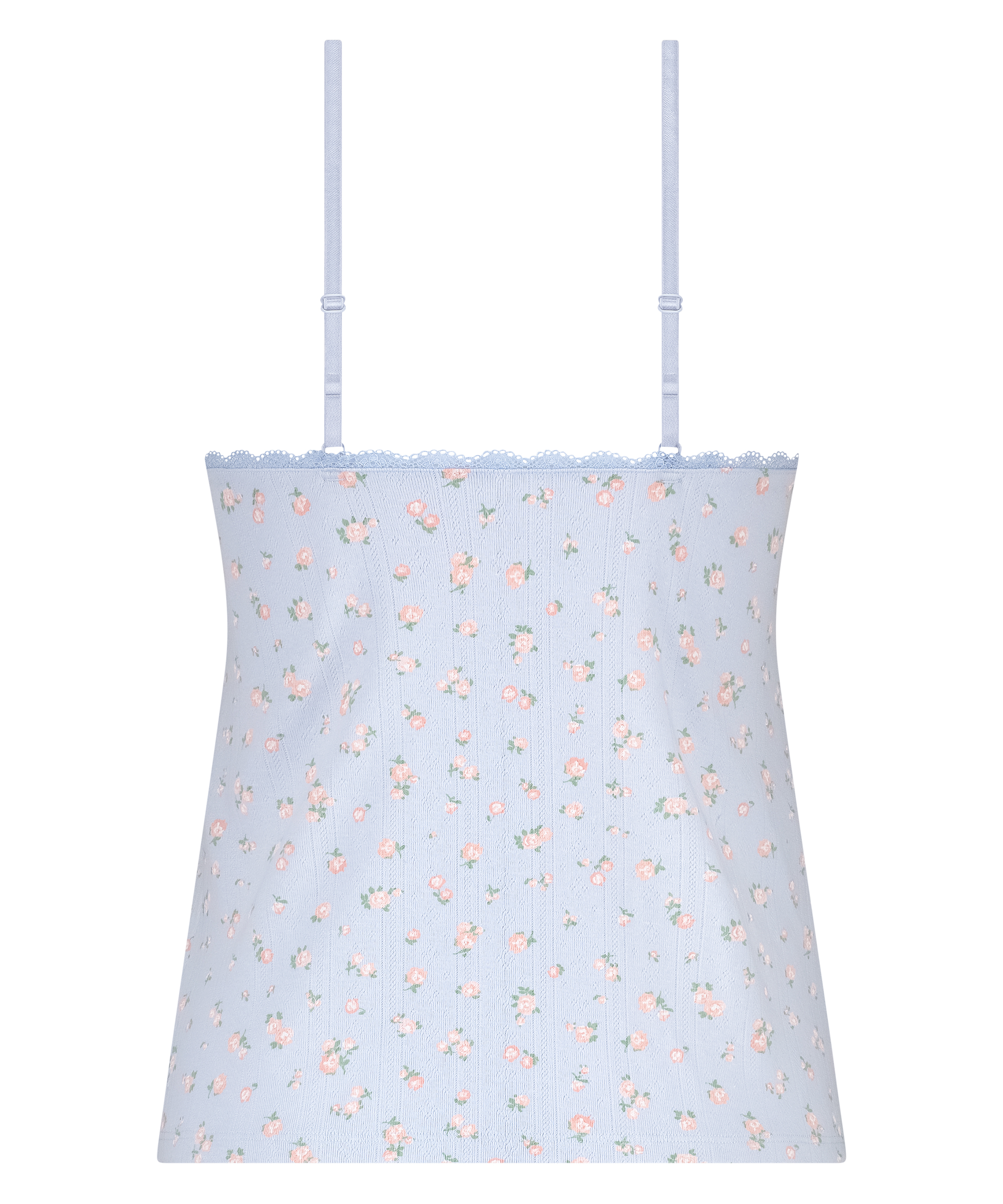 Haut en dentelle Cami Pointelle, Bleu, main