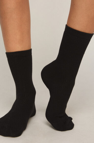 Hunkemöller Lot de 3 Chaussettes Crew en Coton Noir Hunkemöller Lot de 3 Chaussettes Crew en Coton Noir