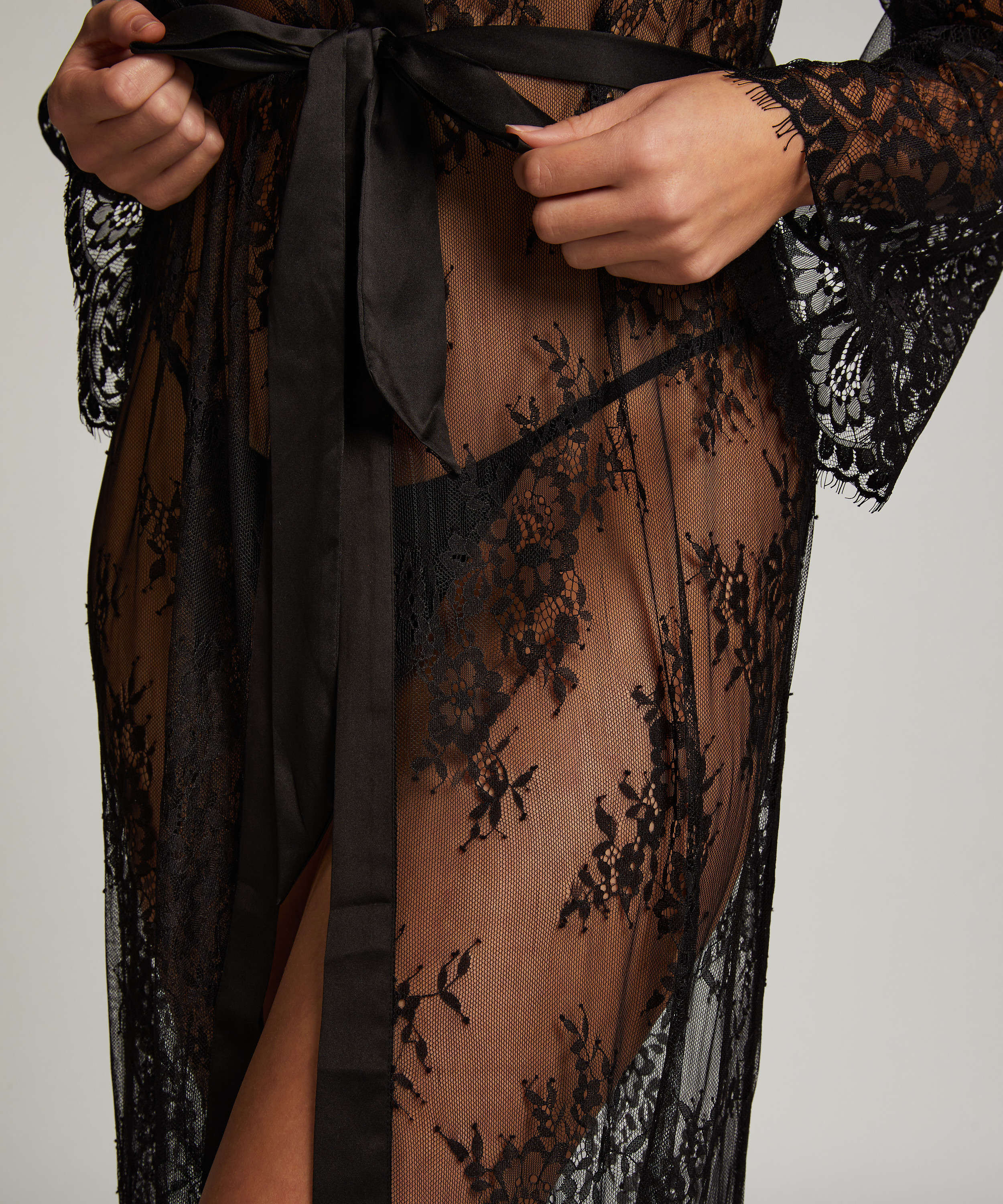 Kimono Allover Lace, Noir, main