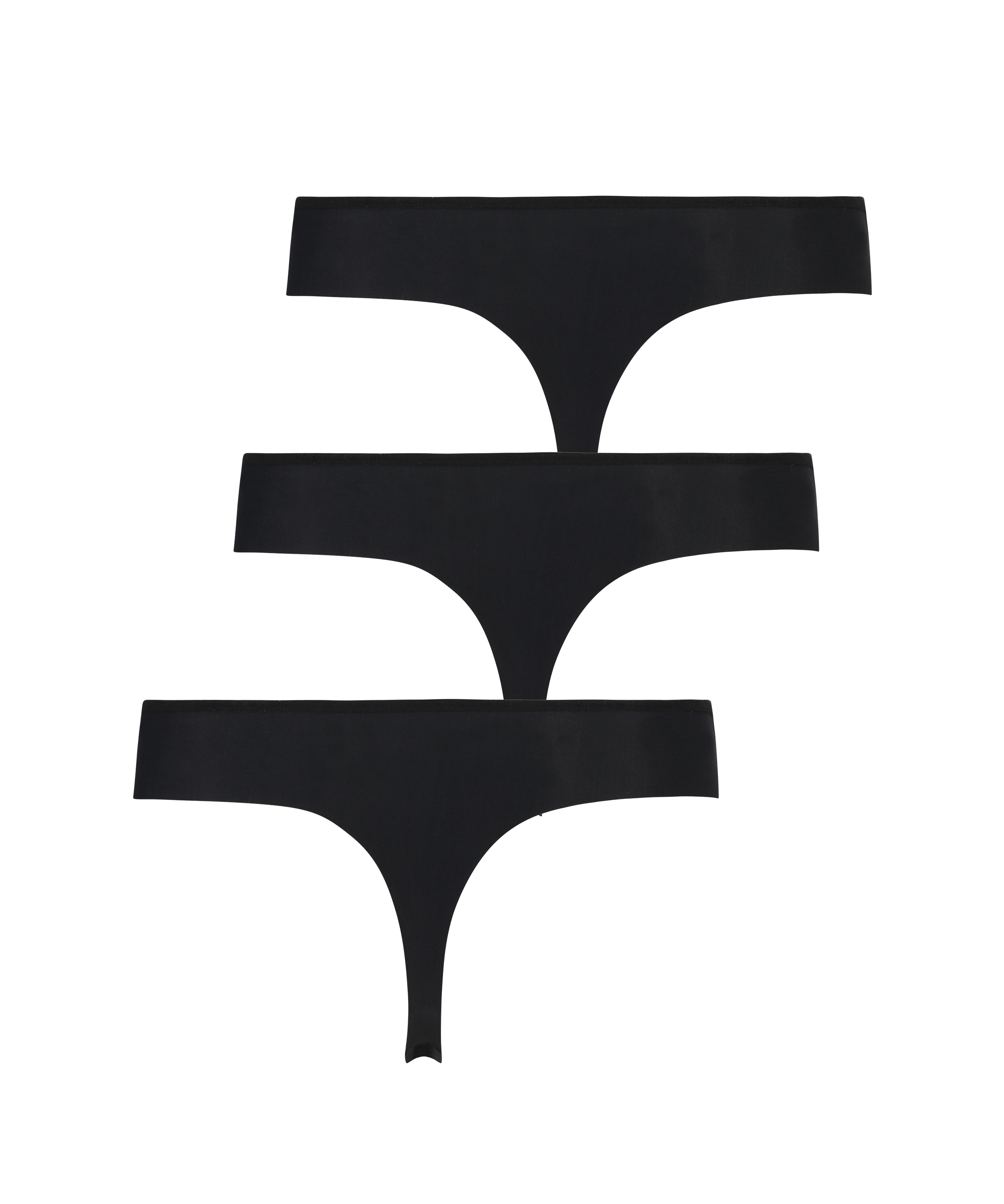 Lot de 3 strings invisibles, Noir, main