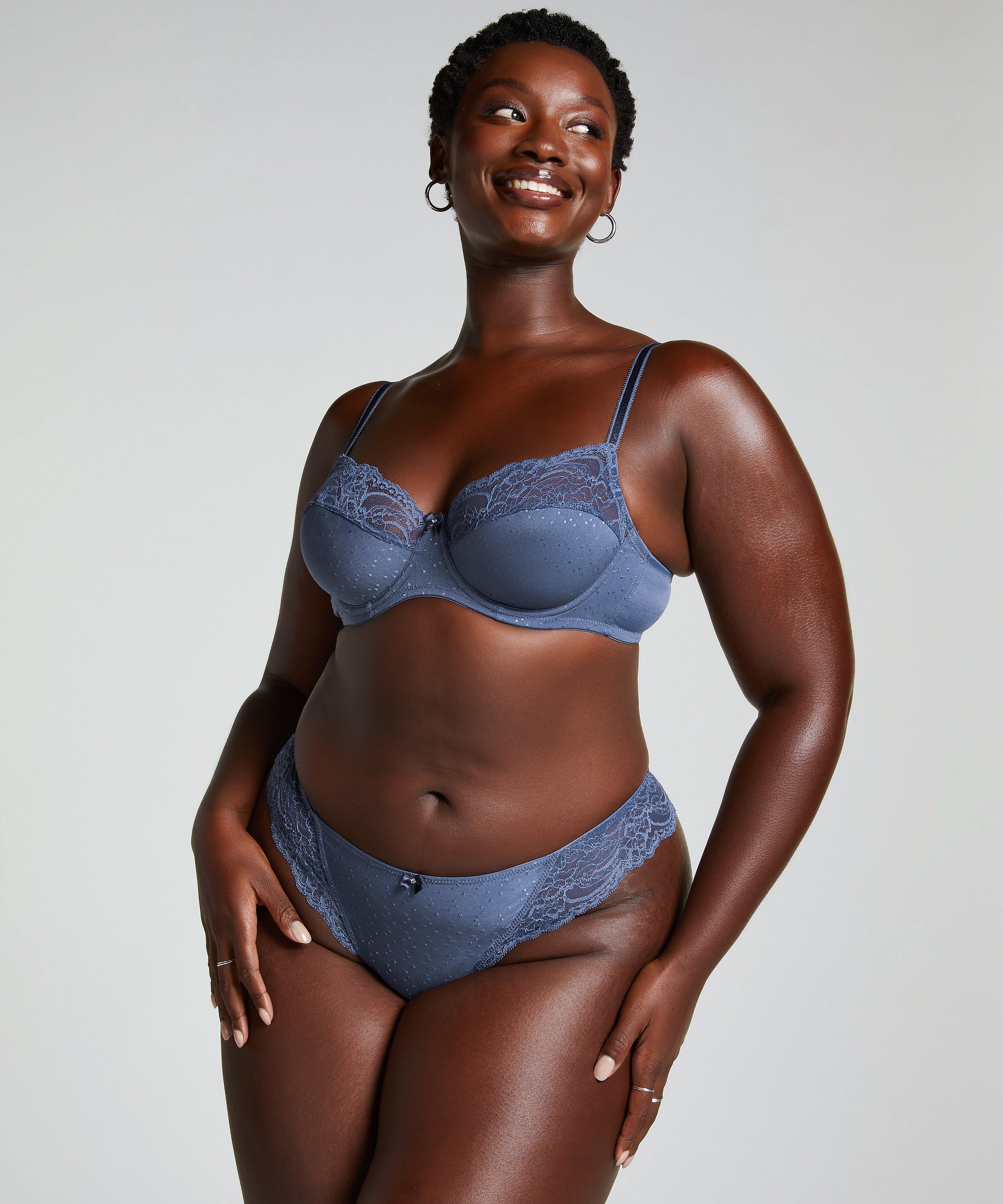 Slip taille haute Sophie, Bleu, main