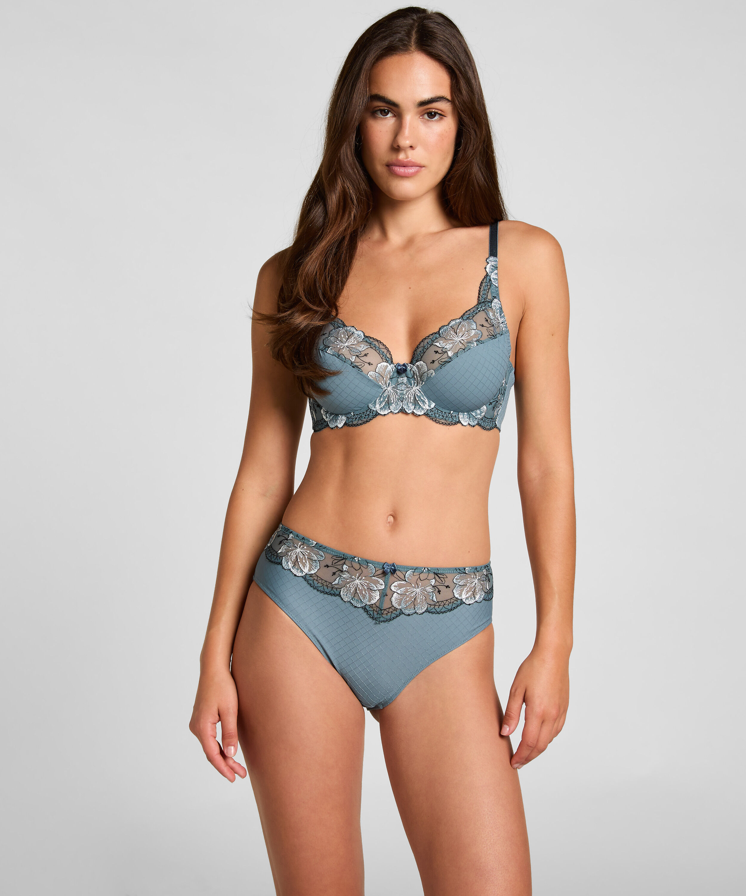 Brésilien taille haute Helena, Bleu