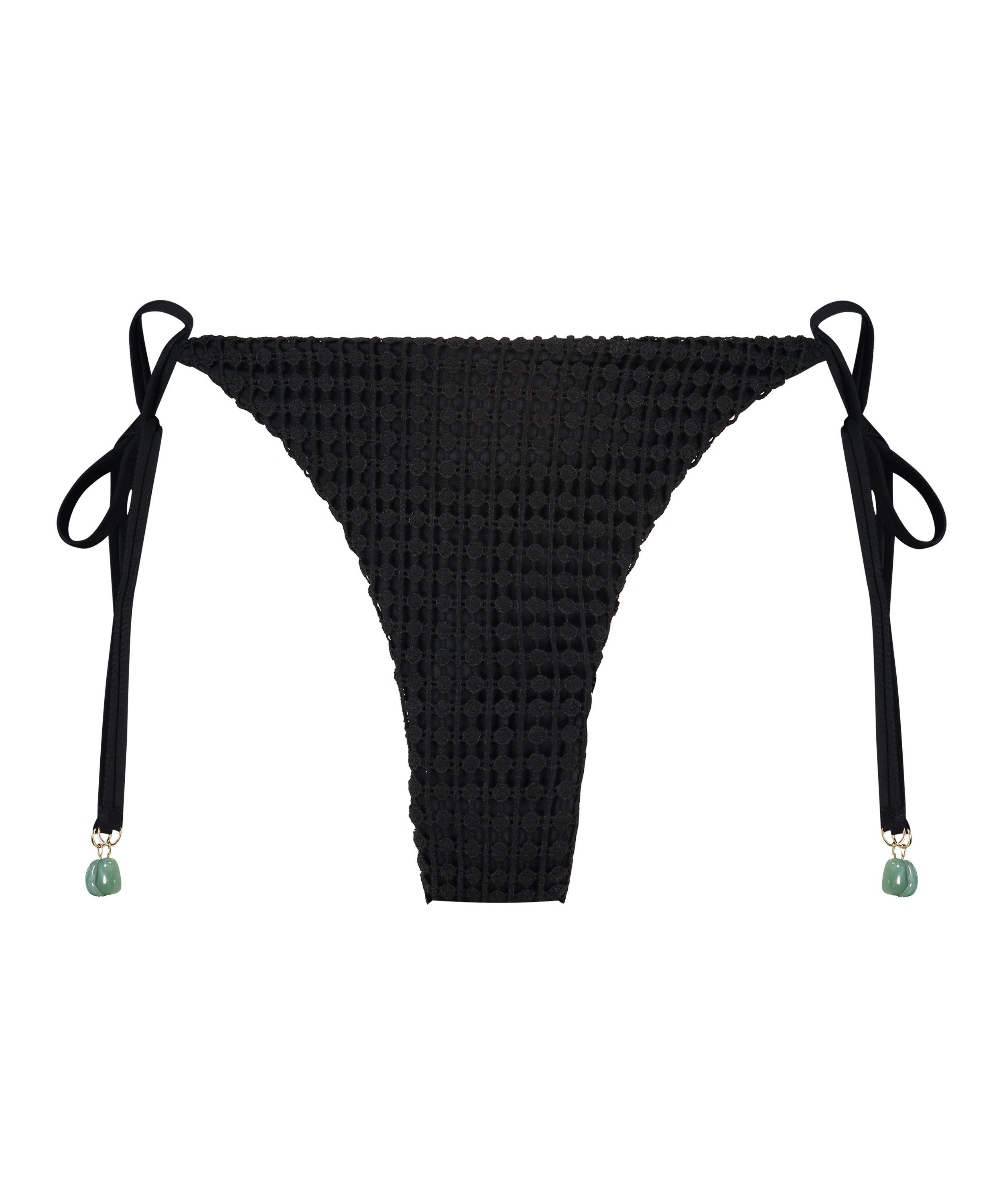 Slip de Bikini Cheeky Tanga Maui Crochet, Noir, main