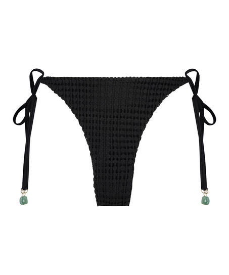 Slip de Bikini Cheeky Tanga Maui Crochet, Noir
