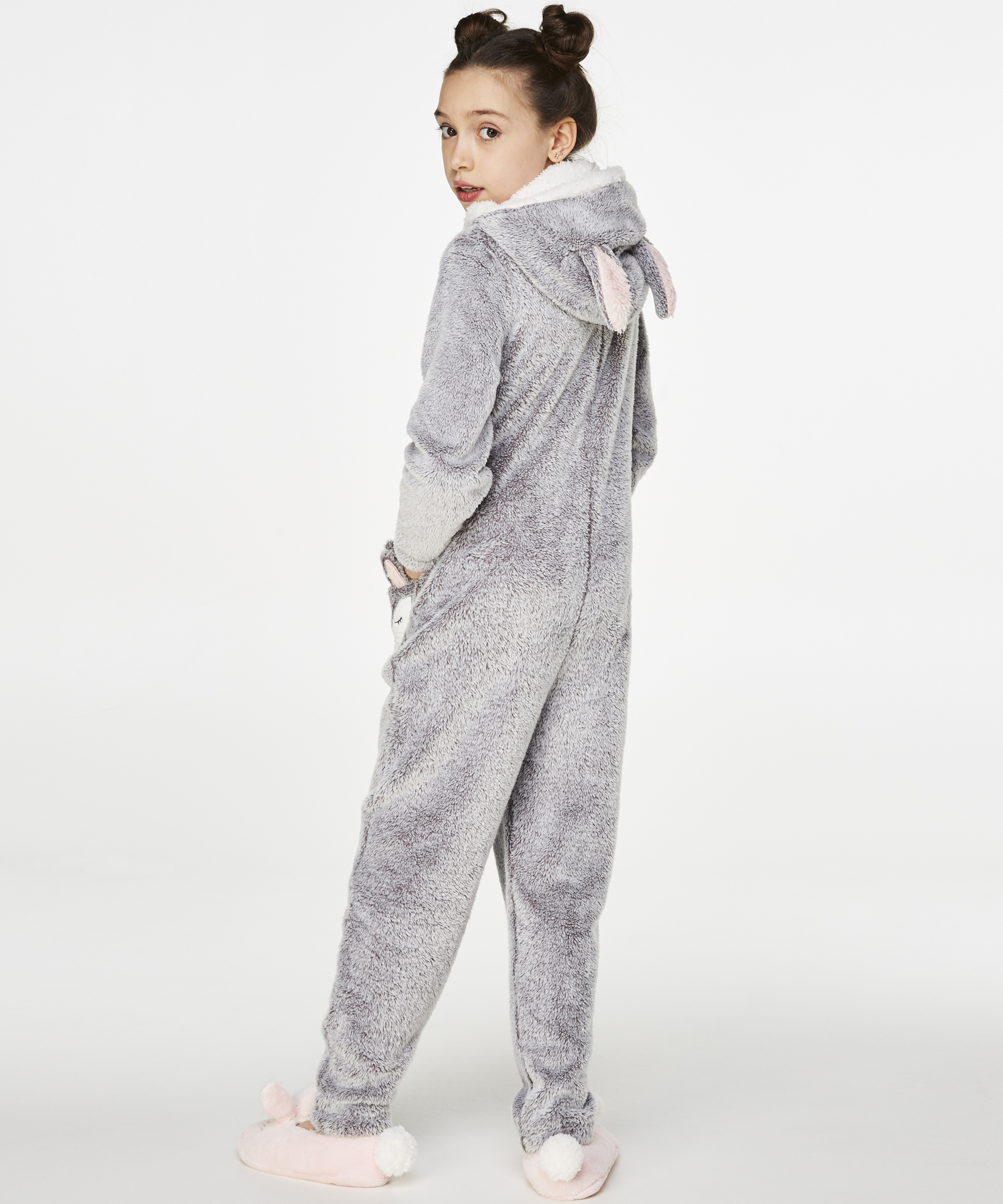 Onesie Teens Fleece, Gris, main
