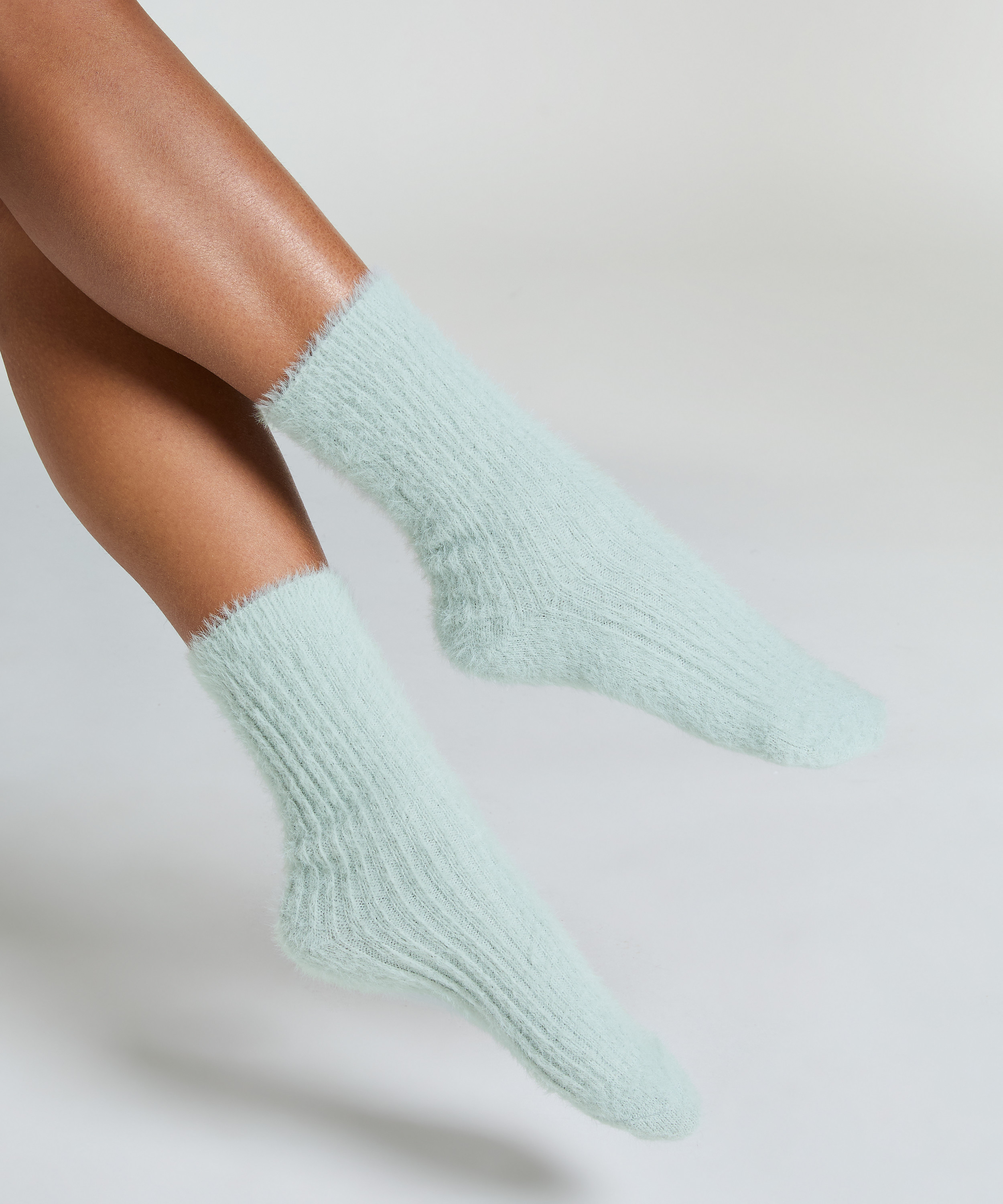 Chaussettes duveteuses Liv, Vert, main