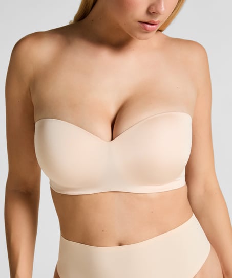 Soutien-gorge push-up sans bretelles à armatures préformé Smooth, Beige