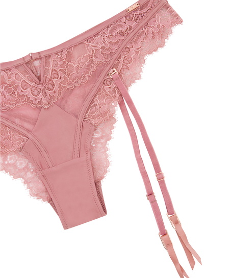 Slip br&eacute;silien taille haute Cecile, Rose