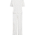 Pyjama Set Cotton Jersey Long, Blanc