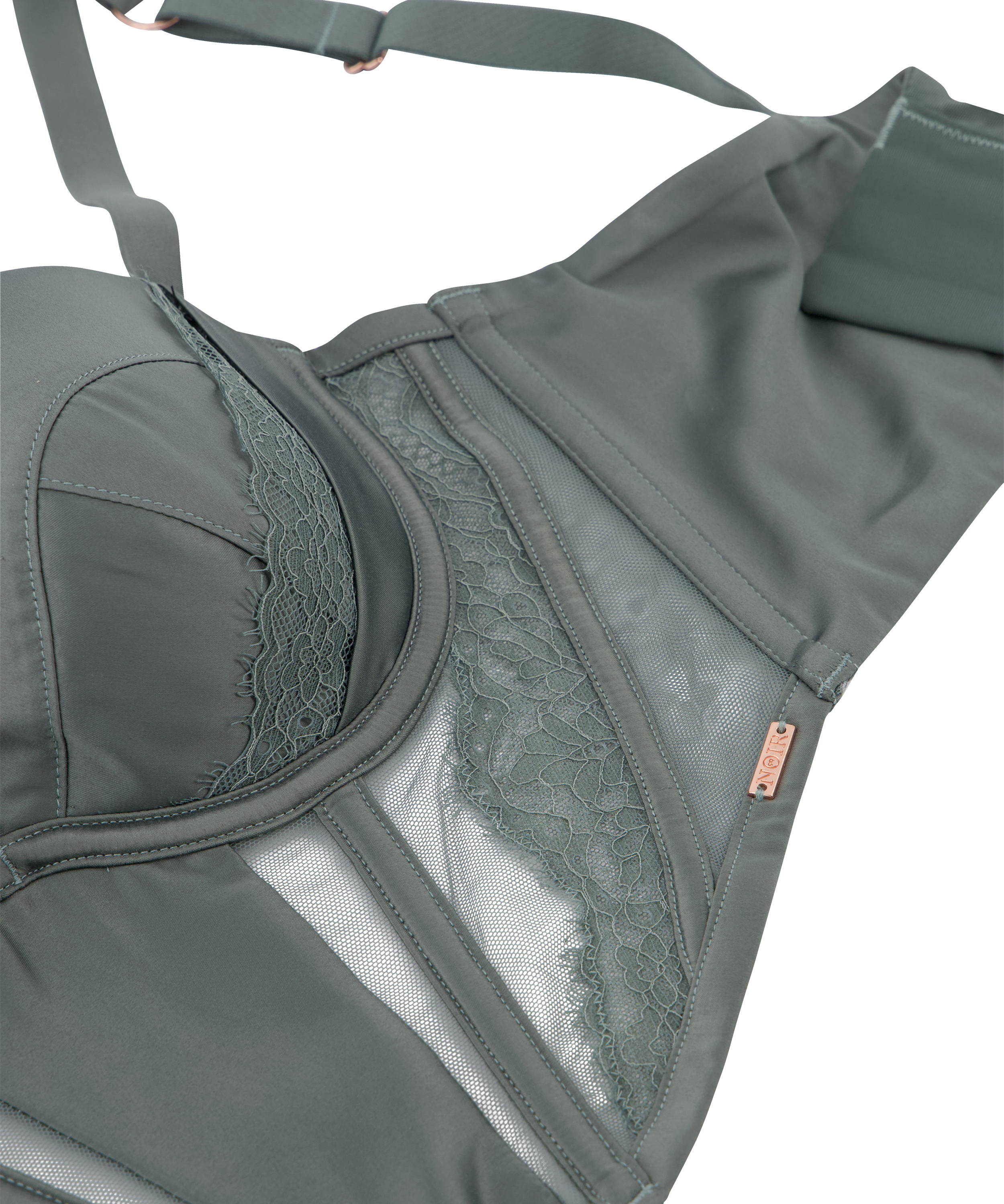 Soutien-gorge bustier à armatures préformé Nicole, Vert, main