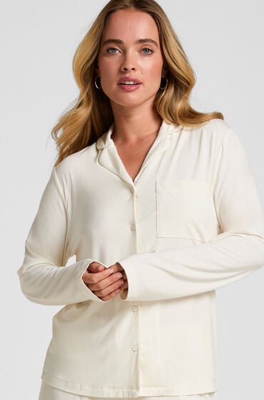 Hunkemöller Veste à manches longues en jersey Essential Blanc Hunkemöller Veste à manches longues en jersey Essential Blanc