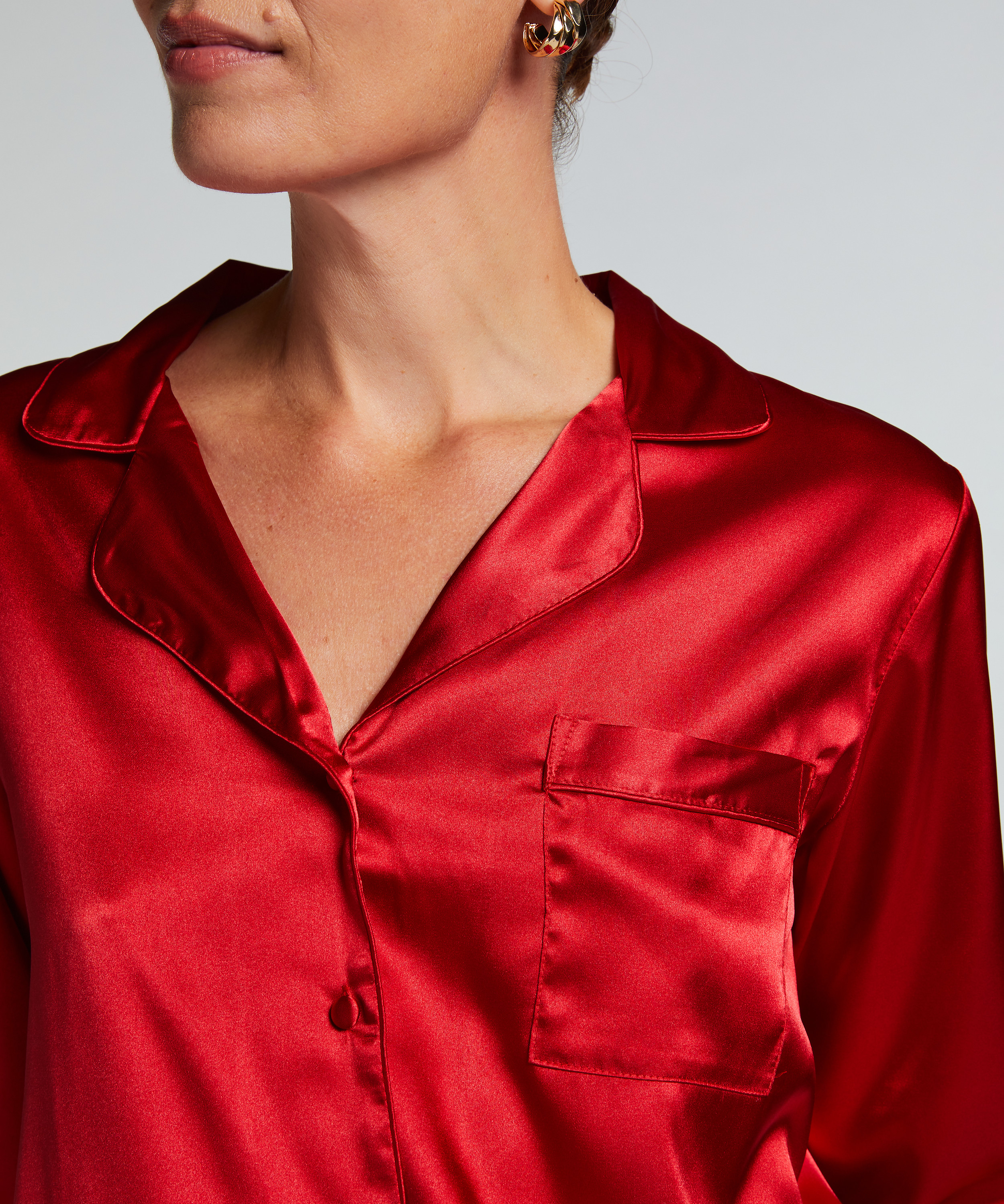 Veste à manches longues Satin, Rouge, main