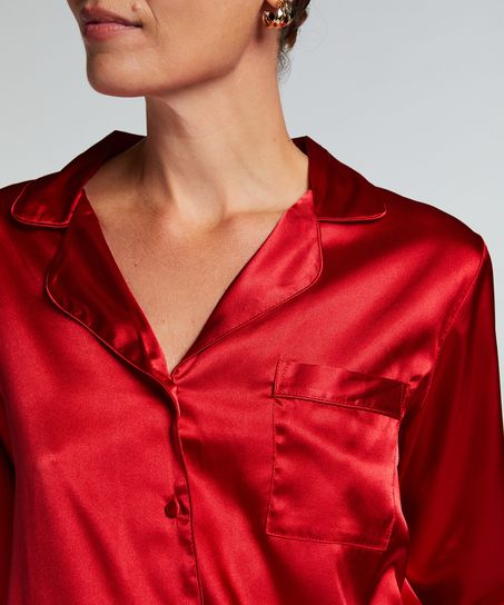 Veste à manches longues Satin, Rouge
