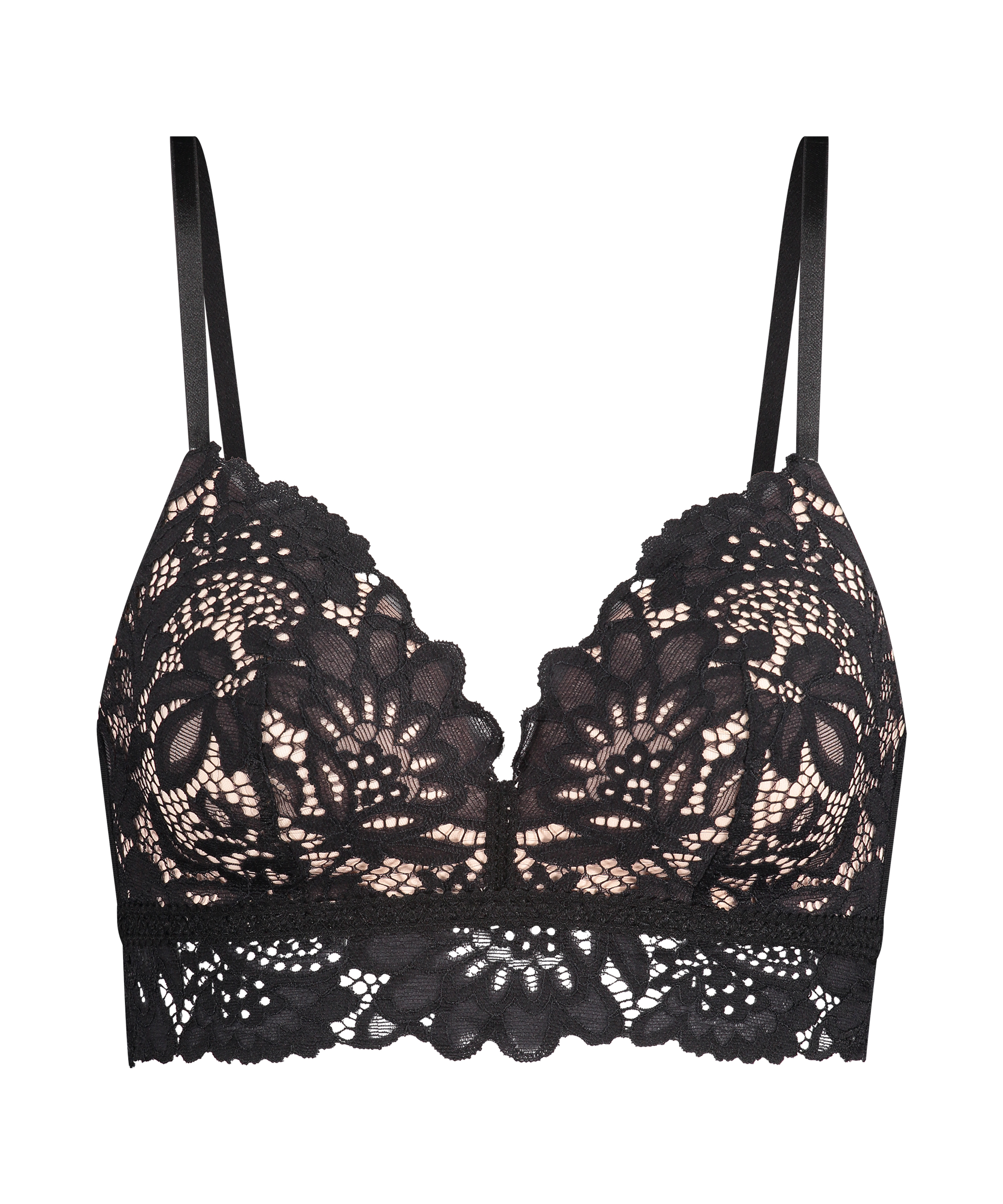 Soutien-gorge préformé sans armatures longline Shiloh, Noir, main