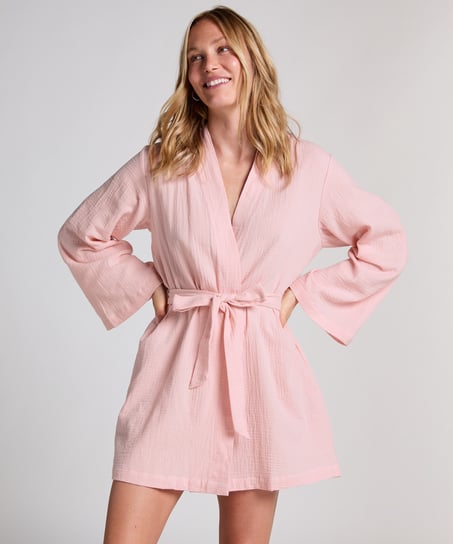 Robe courte en mousseline, Rose
