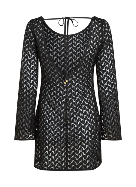 Robe de plage en crochet, Noir