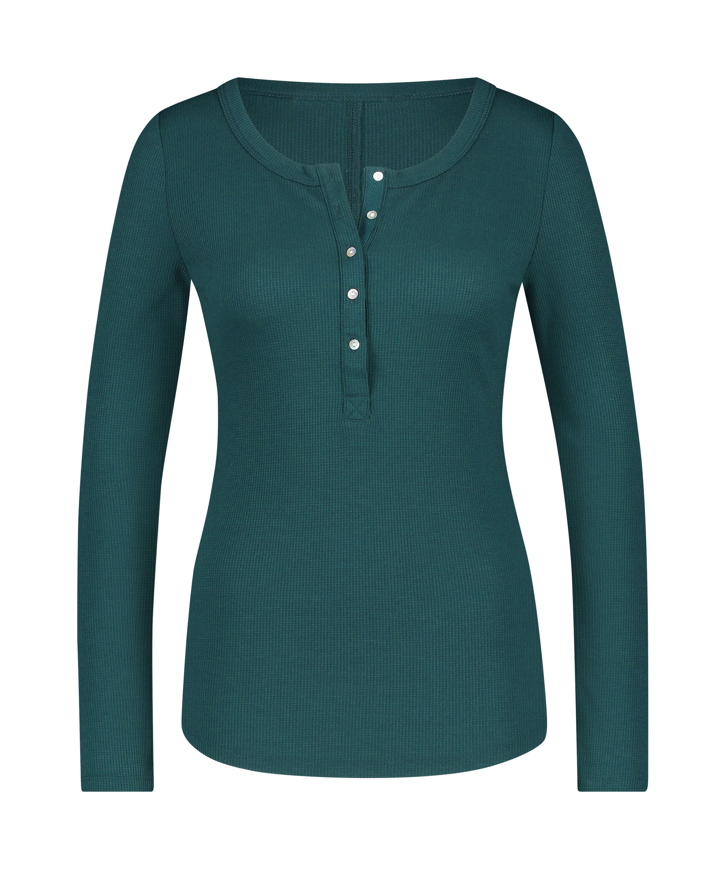 Haut de pyjama &agrave; manches longues, Bleu, main