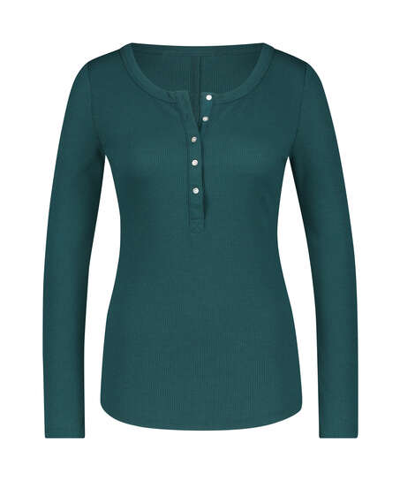 Haut de pyjama &agrave; manches longues, Bleu