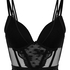 Soutien-gorge &agrave; armatures pr&eacute;form&eacute; push-up et longline Coco, Noir