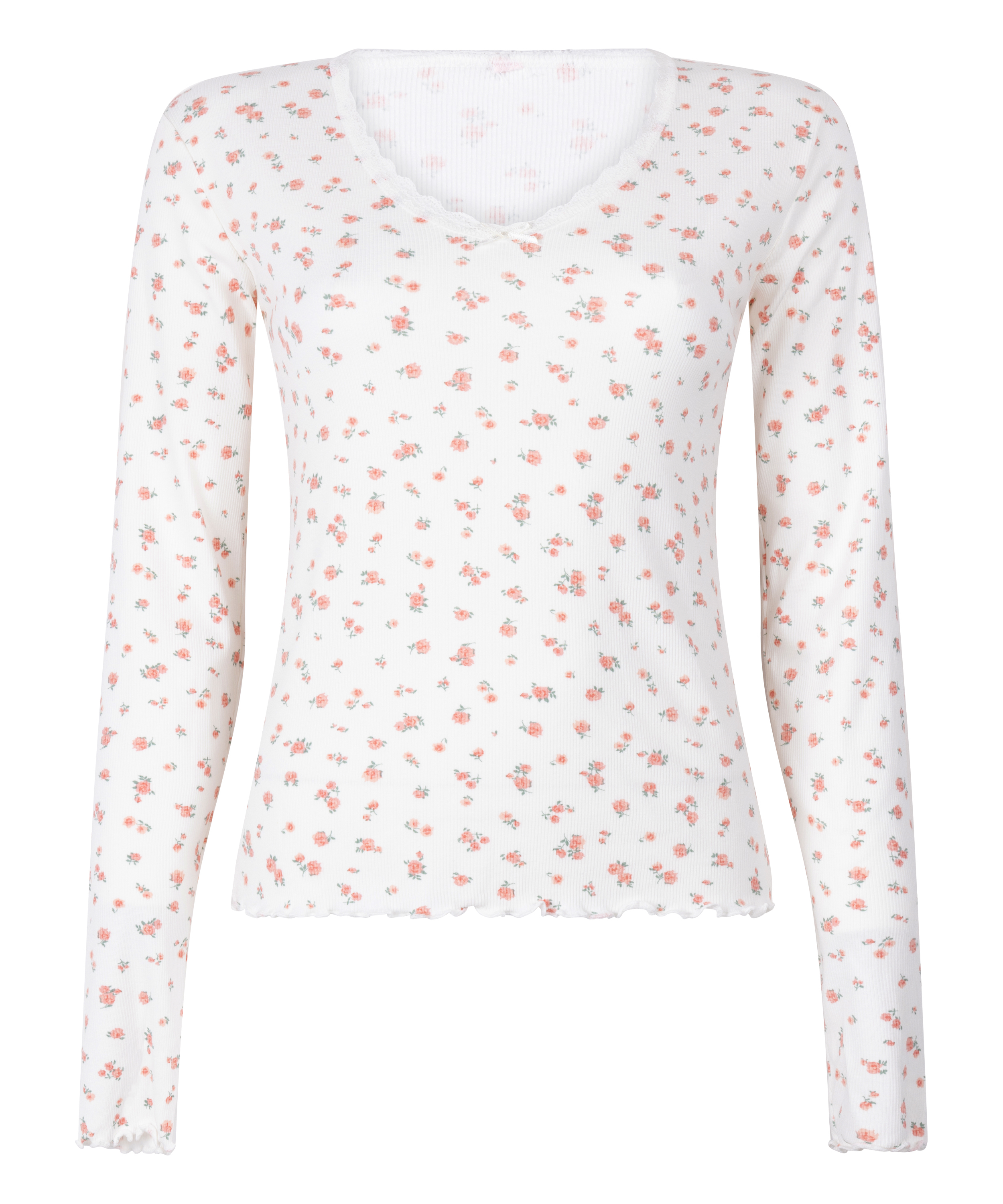 Haut de pyjama côtelé, Blanc, main