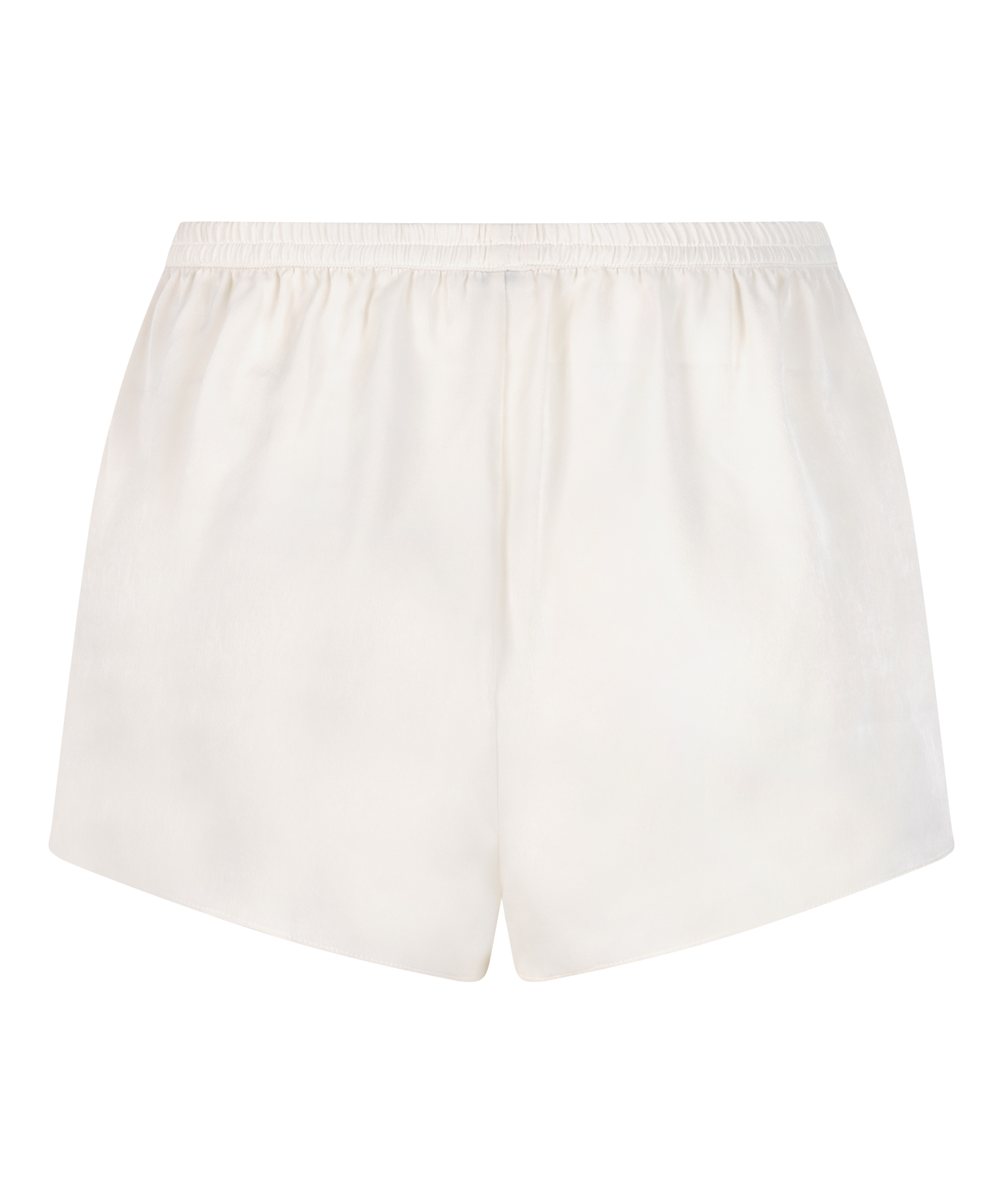 Short en satin Minimal, Blanc, main