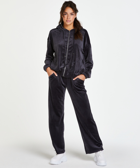 Hoodie en velours, Gris