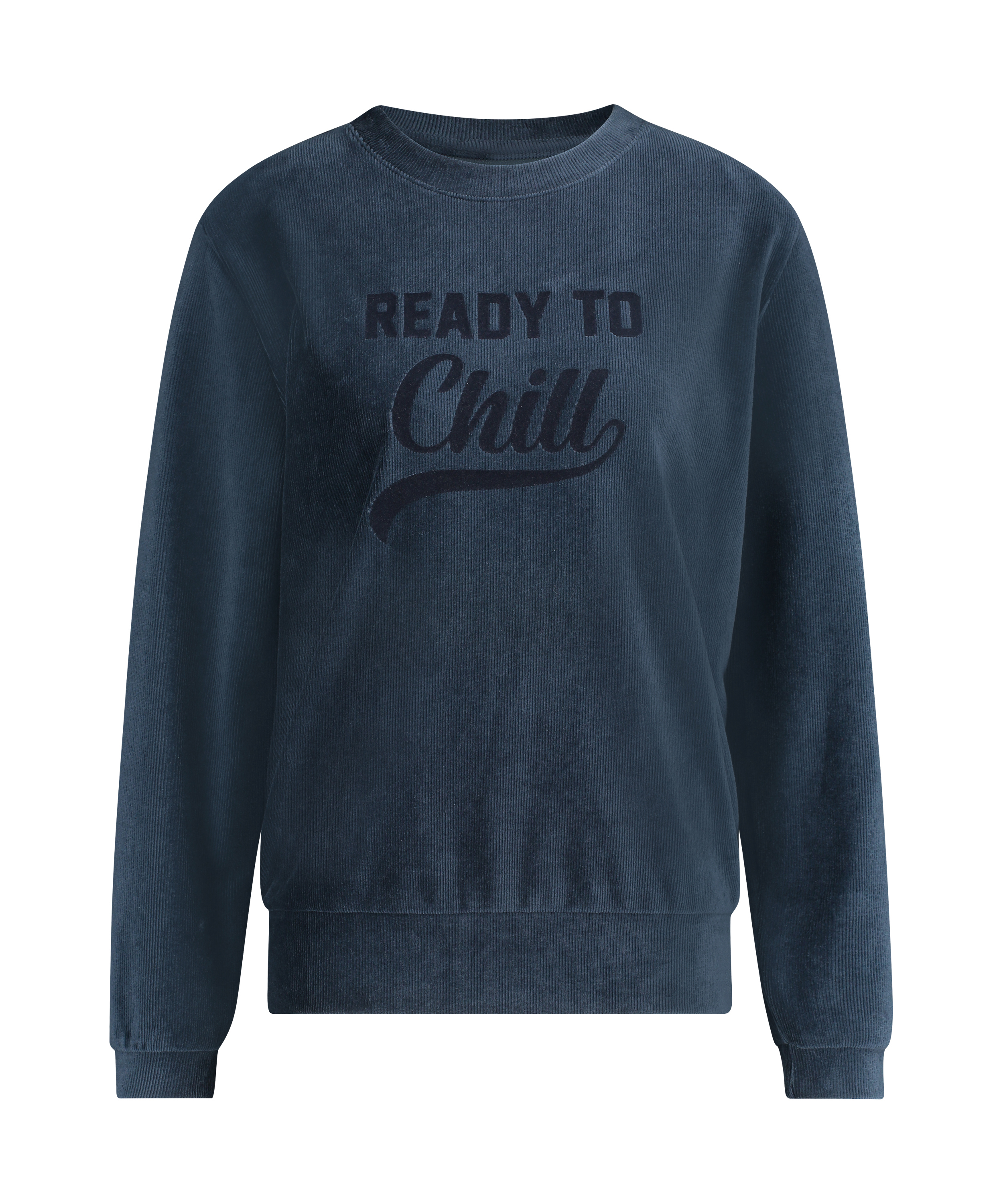 Top velours manches longues, Bleu, main