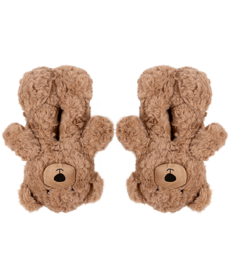 Chaussons Ours en Peluche, Beige