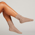 1 paire de chaussettes tricot&eacute;es, Beige