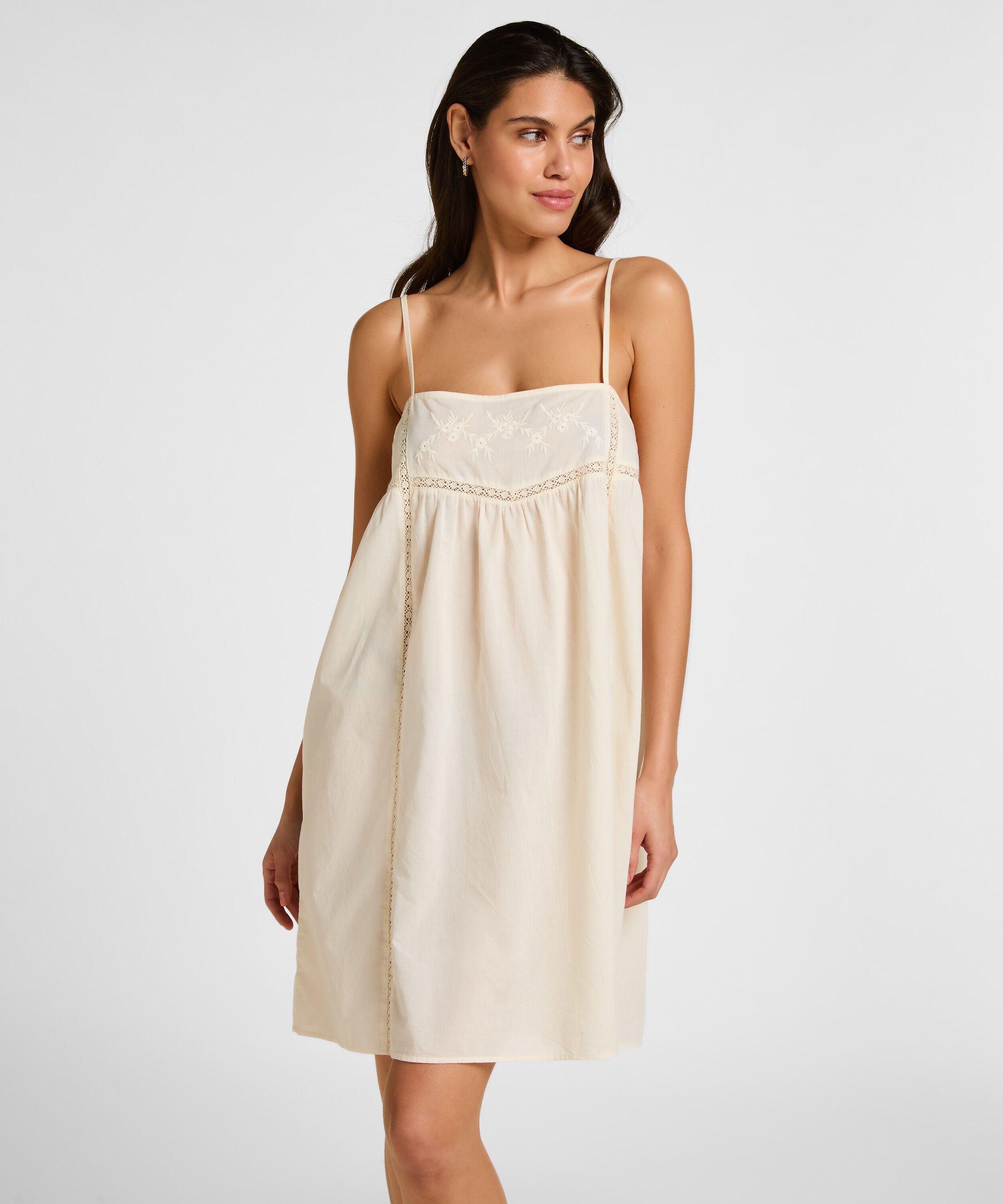 Slipdress Embroidery, Blanc Slipdress Embroidery, Blanc