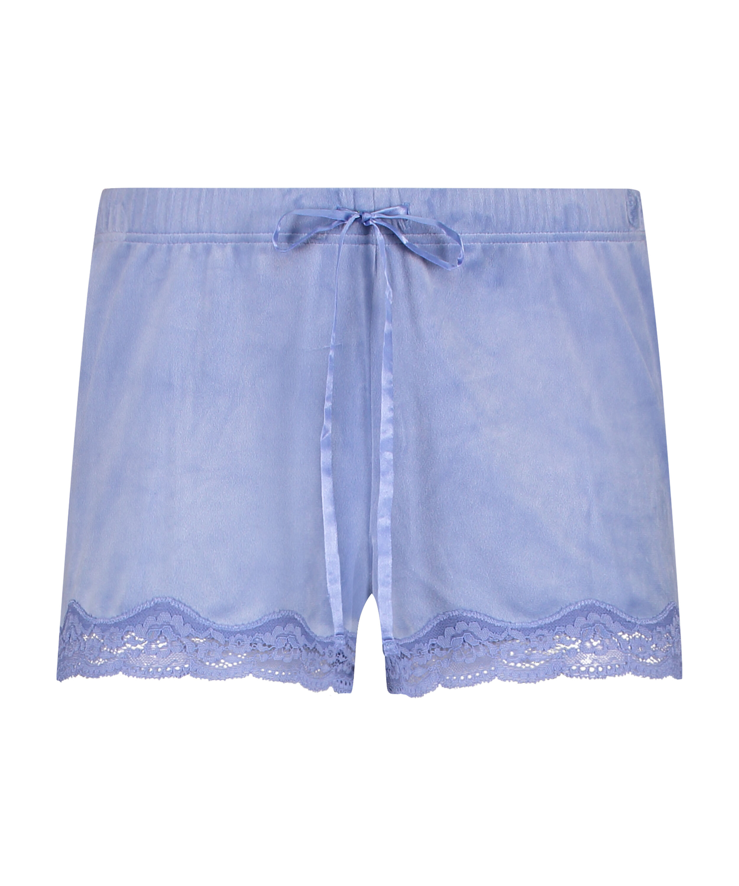 Short velours dentelle, Bleu