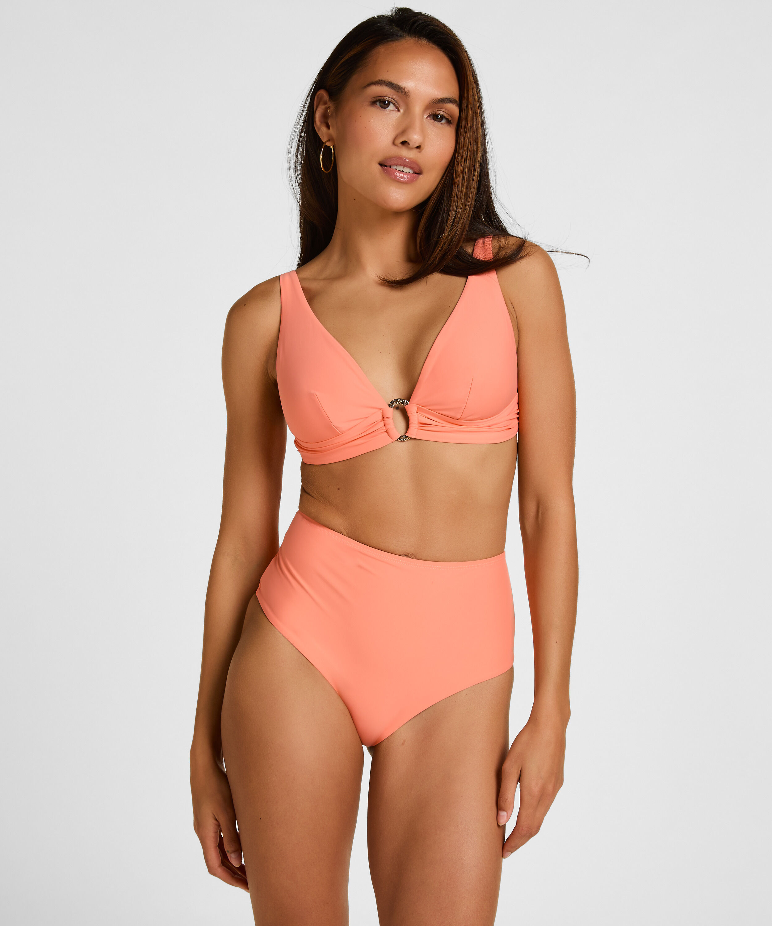 Culotte de Bikini Taille Haute Gainante Luxe, Orange