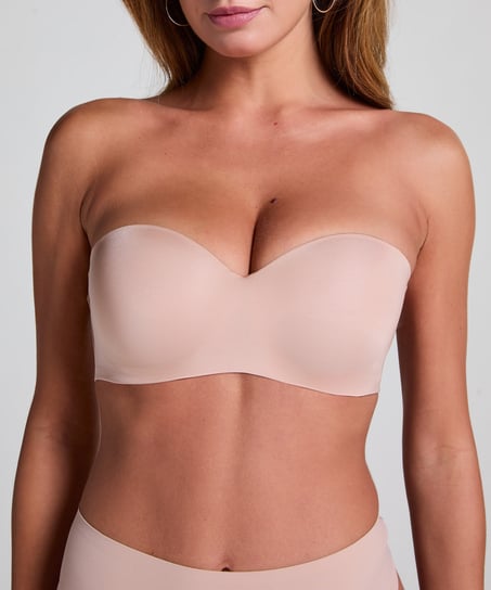 Soutien-gorge push-up sans bretelles à armatures préformé Smooth, Beige