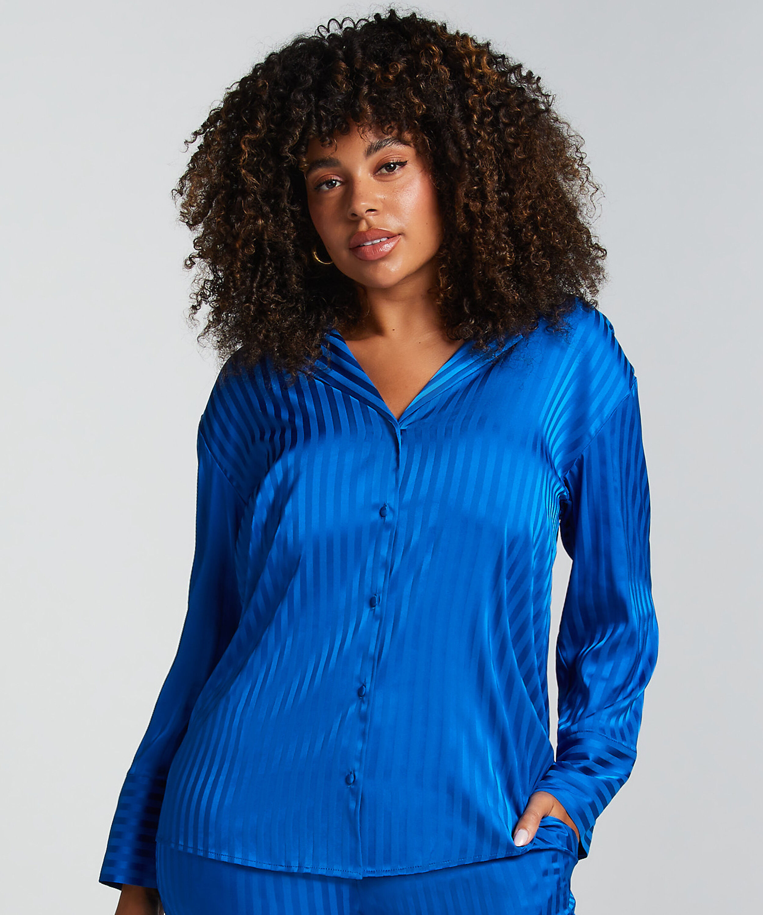 Veste à manches longues Satin, Bleu Veste à manches longues Satin, Bleu