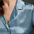 Veste de pyjama en soie, Bleu