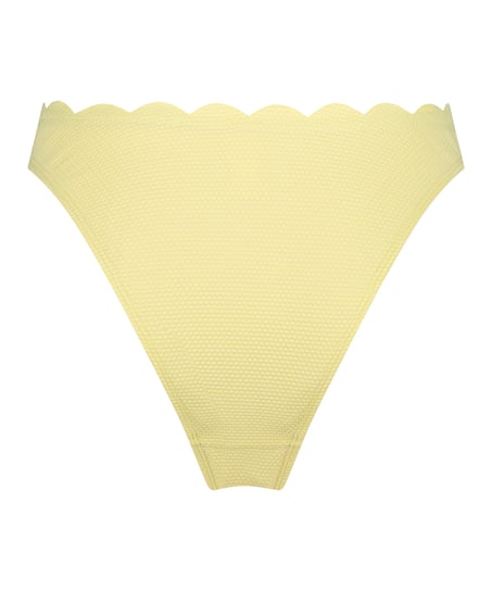 Slip de Bikini Échancrés Scallop, Jaune
