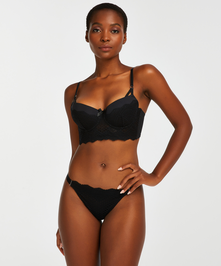 Tanga string Duckie, Noir