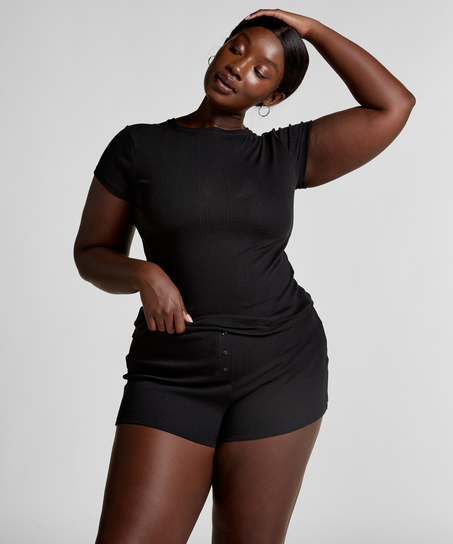 Top Pointelle , Noir