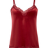Camisole velours Dentelle, Rouge