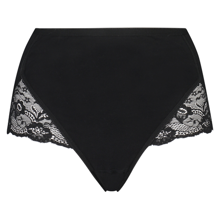 Superslip Lace Maxi coton, Noir