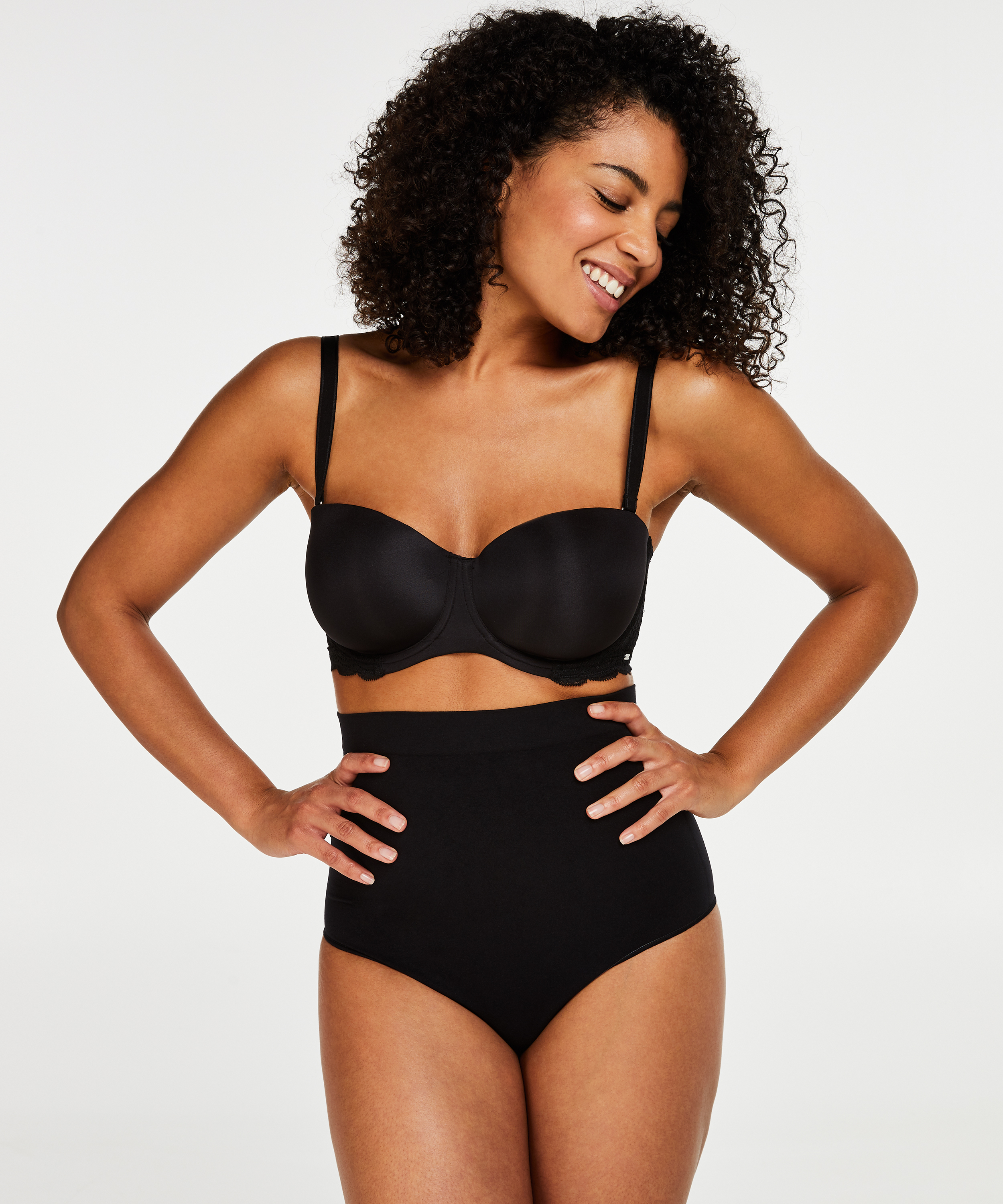 String raffermissant taille haute - Level 2, Noir, main