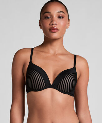 Soutien-gorge &agrave; armatures pr&eacute;form&eacute; push-up Pia, Noir
