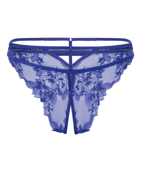 Culotte brésilienne fendue à l'entrejambe Amari, Bleu