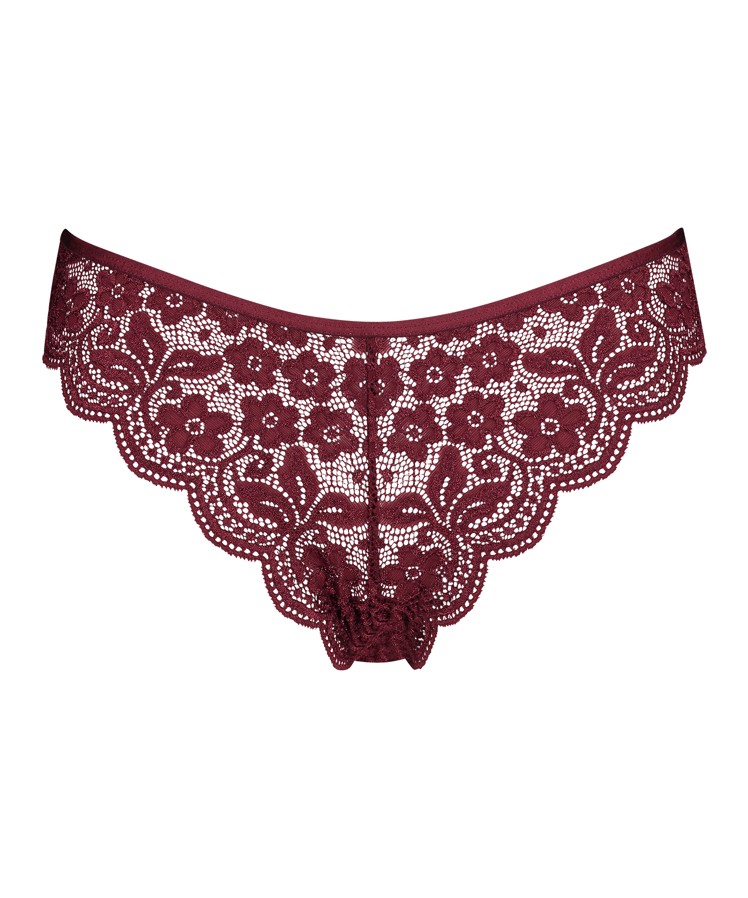 Slip brésilien jambe haute, Rouge, main