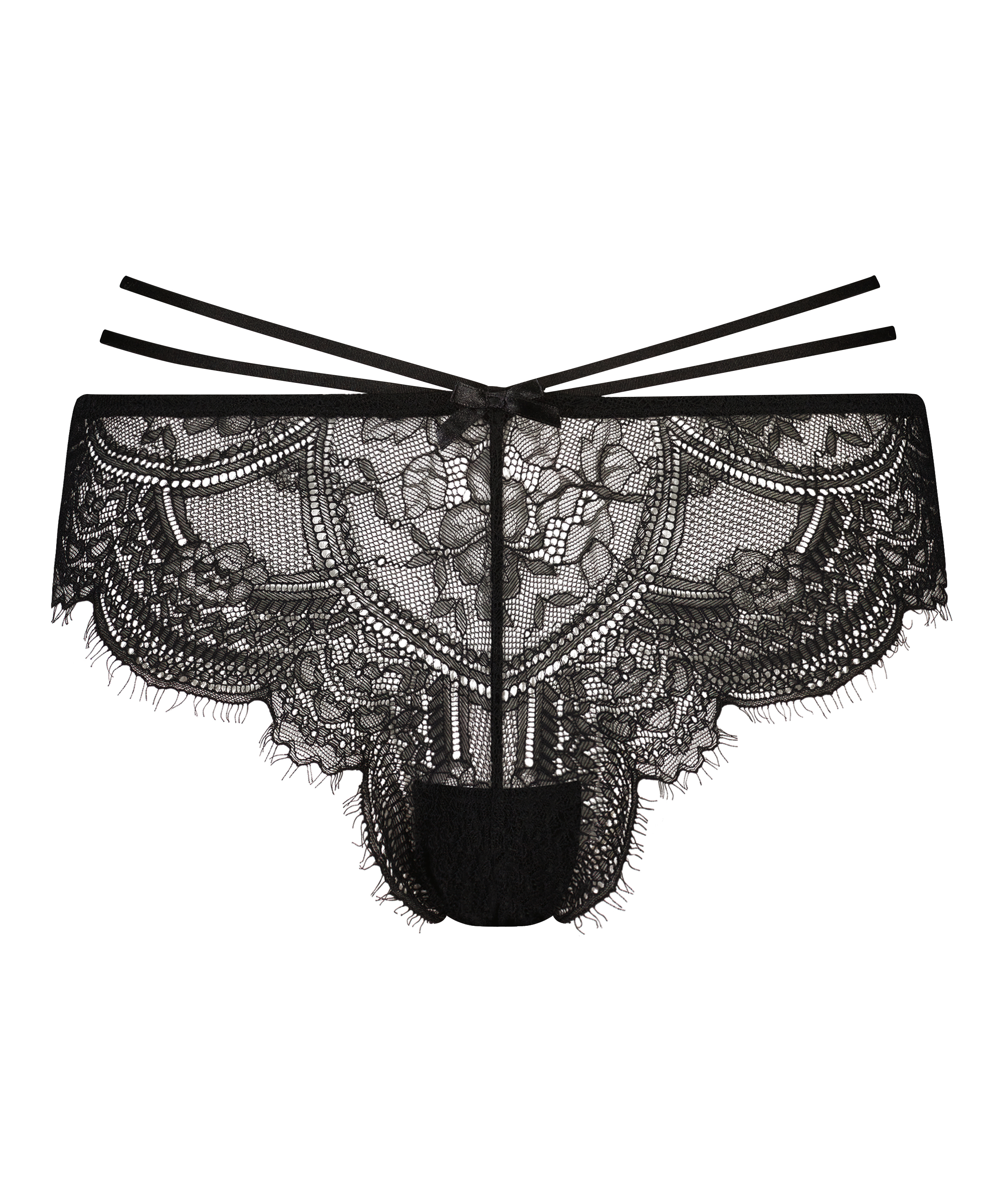 Slip brésilien échancré Sian, Noir, main