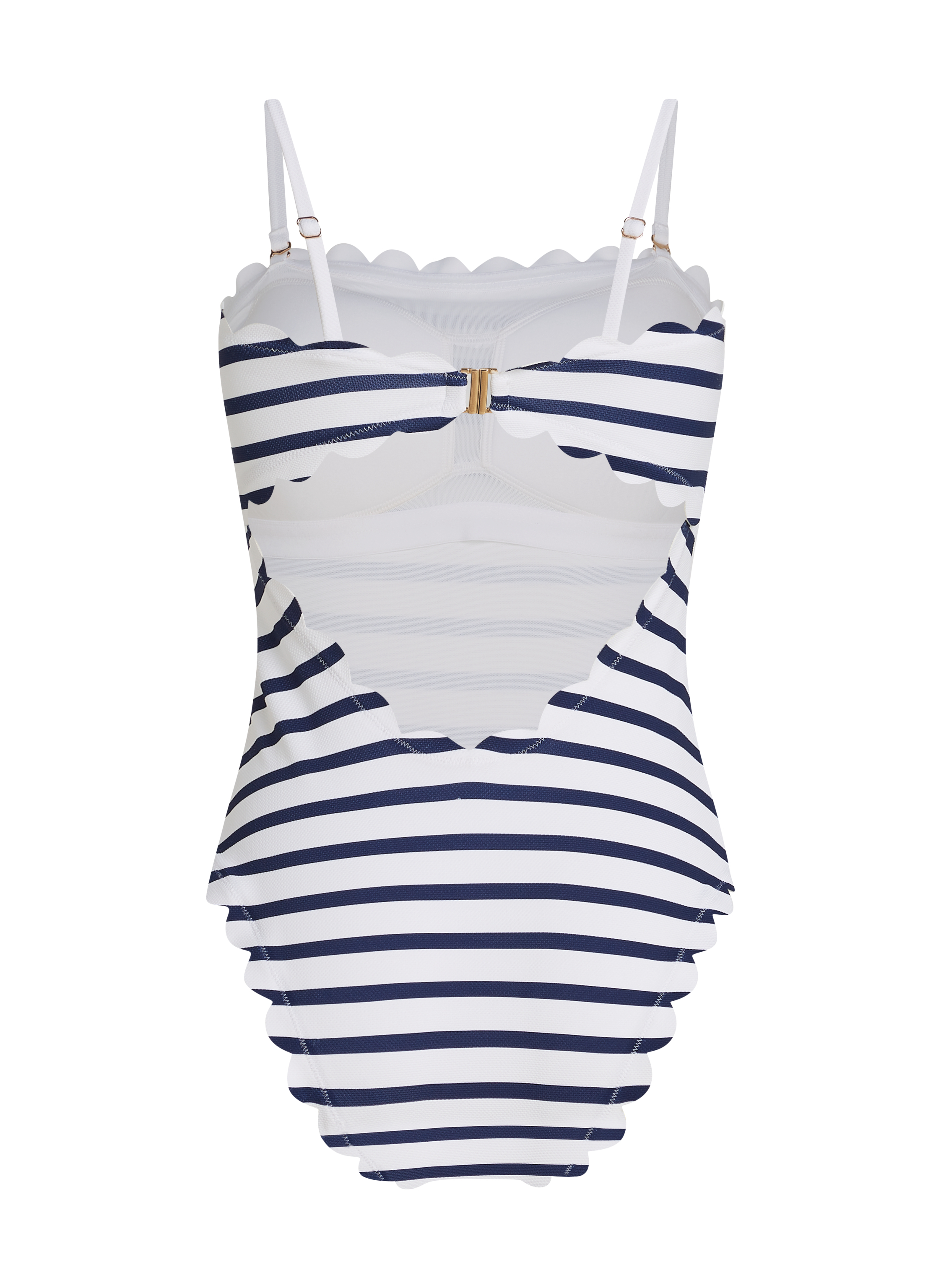 Maillot de bain Bandeau Scallop, Blanc, main